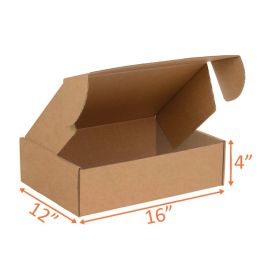 Kraft Mailer Box (E Flute) - 16 x 12 x 4" 