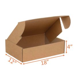Kraft Mailer Box (E Flute) - 18 x 12 x 4" 