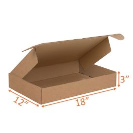 Kraft Mailer Box (E Flute) - 18 x 12 x 3" 