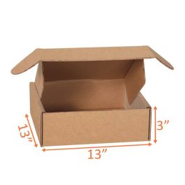Kraft Mailer Box (E Flute) - 13 x 13 x 3" 