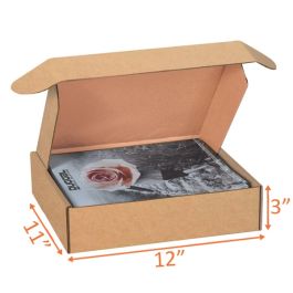 Kraft Mailer Box (E Flute) - 12 x 11 x 3" 