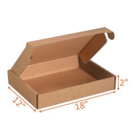 Kraft Mailer Box (E Flute) - 18 x 12 x 2" 