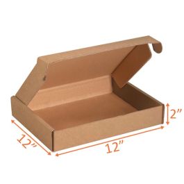 Kraft Mailer Box (E Flute) - 12 x 12 x 2" 