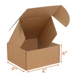 Kraft Mailer Box (E Flute) - 4 x 4 x 4" 