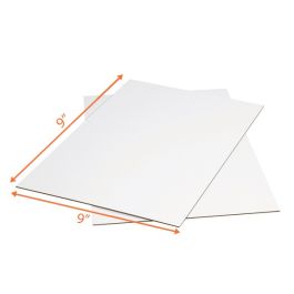 White Top Cardboard Sheet (Kraft Back) (B Flute) - 9 x 9" - 500 Sheets/Case