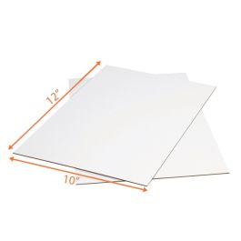 White Top Cardboard Sheet (Kraft Back) (B Flute) - 10 x 12" - 250 Sheets/Case