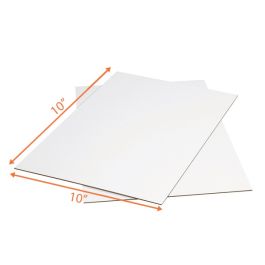 White Top Cardboard Sheet (Kraft Back) (B Flute) - 10 x 10" - 500 Sheets/Case