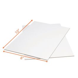 White Top Cardboard Sheet (Kraft Back) (B Flute) - 8 x 10" - 500 Sheets/Case