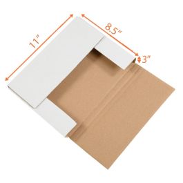 White Easy Fold Mailer (Customizable) - 11 x 8½ x 3" - 50/Bundle