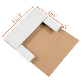 White Easy Fold Mailer (Customizable) - 11½ x 8 5/8 x 2" - 50/Bundle