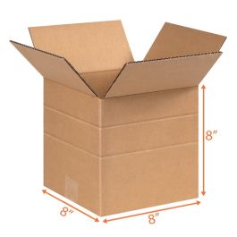 Multi Depth Box (Kraft) - 8 x 8 x 8" - 25/Bundle