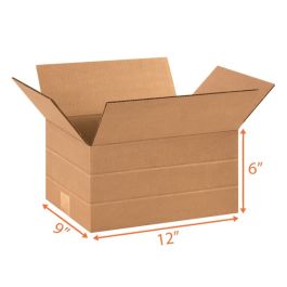 Multi Depth Box (Kraft) - 12 x 9 x 6" - 25/Bundle