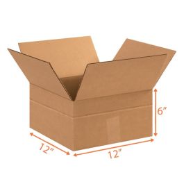 Multi Depth Box (Kraft) - 12 x 12 x 6" - 25/Bundle
