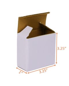 White Reverse Tuck Box - 3 ¼ x 1 x 3 ¼"
