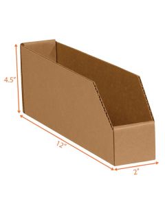 Corrugated Bin (Kraft) - 2 x 12 x 4 ½"