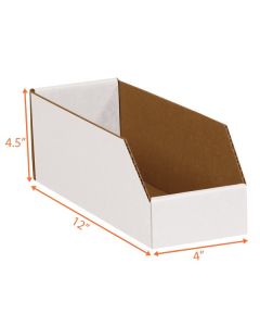 Corrugated Bin (White Top) - 4 x 12 x 4 ½"