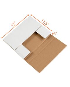 White Easy Fold Mailer - 12 x 11 ½ x 3"
