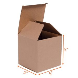 Reverse Tuck Corrugated Box (Kraft) - 5 x 5 x 5