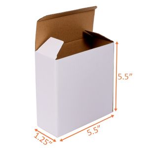 White Reverse Tuck Box - 5 ½ x 1 ¼ x 5 ½
