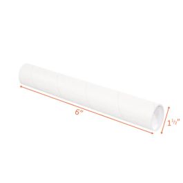 White Mailing Tubes with Caps, 2D x 30L usable length (12 Pack), Tubeequeen™