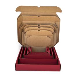 Red Mailer Box (Kraft Inside) - 4 x 4 x 1"