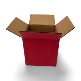 Red Shipping Boxes (Kraft Inside) - 4 x 4 x 4" 