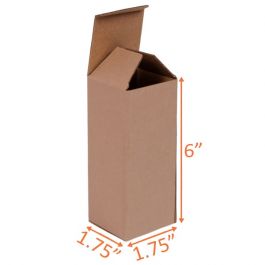 Reverse Tuck Corrugated Box (Kraft) - 1¾ x 1¾ x 6" - 500/Bundle