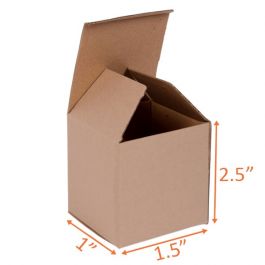 Reverse Tuck Corrugated Box (Kraft) - 1 ½ x 1 x 2 ½"