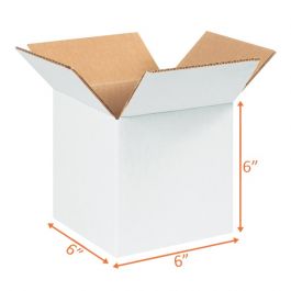 White Shipping Boxes - 6 x 6 x 6" - 25/Bundle