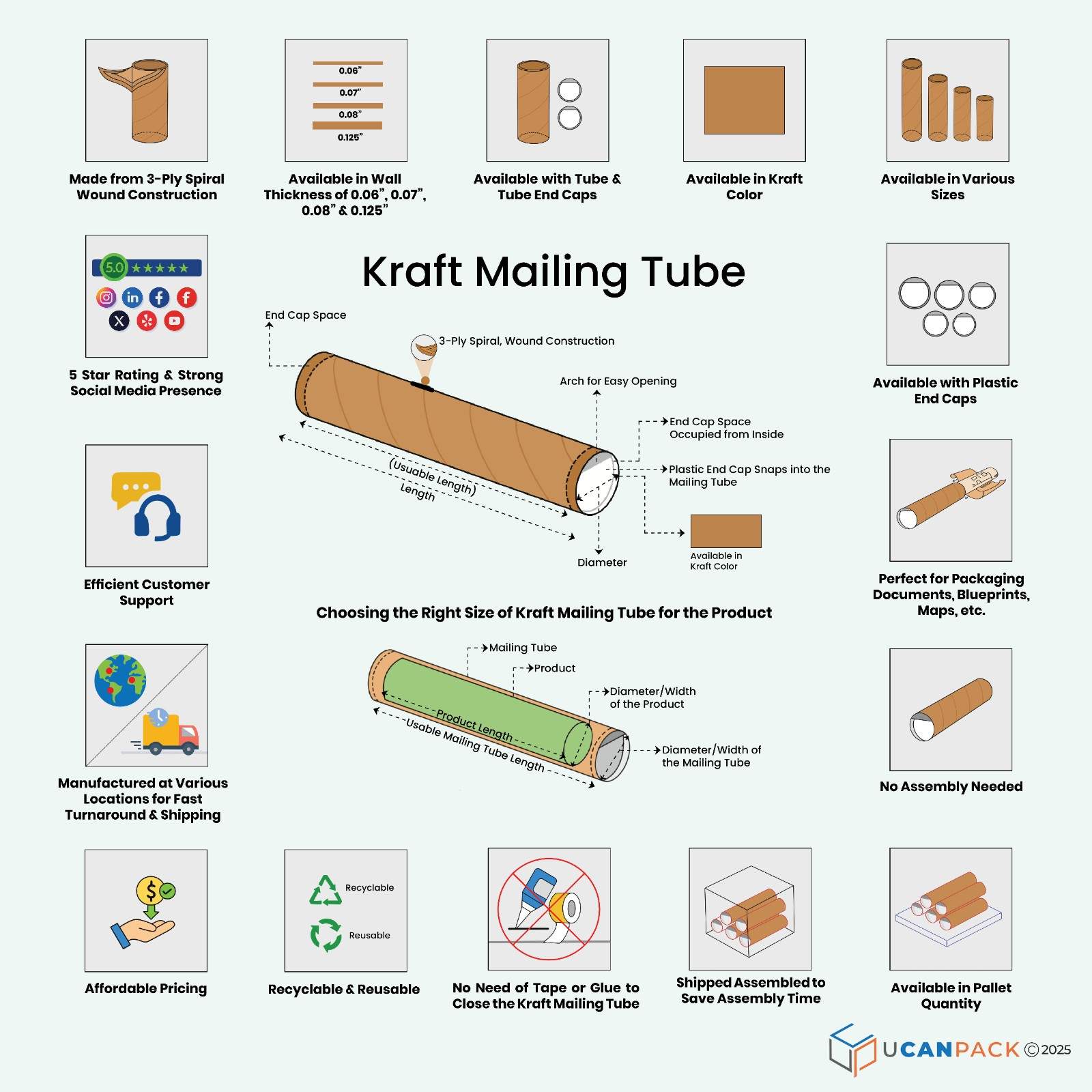 Kraft Mailing Tubes